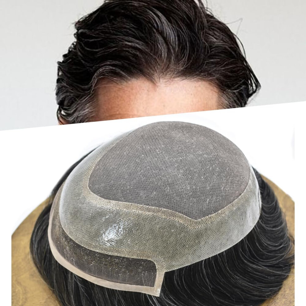 Kurve Hã¥R Unisex Toupee For Men Human Hair System Replacement Swiss Lace Front Mens Toupee Hairpieces Natural Hairline Durable Monofilament Poly Skin Hair Unit Wigs Fo