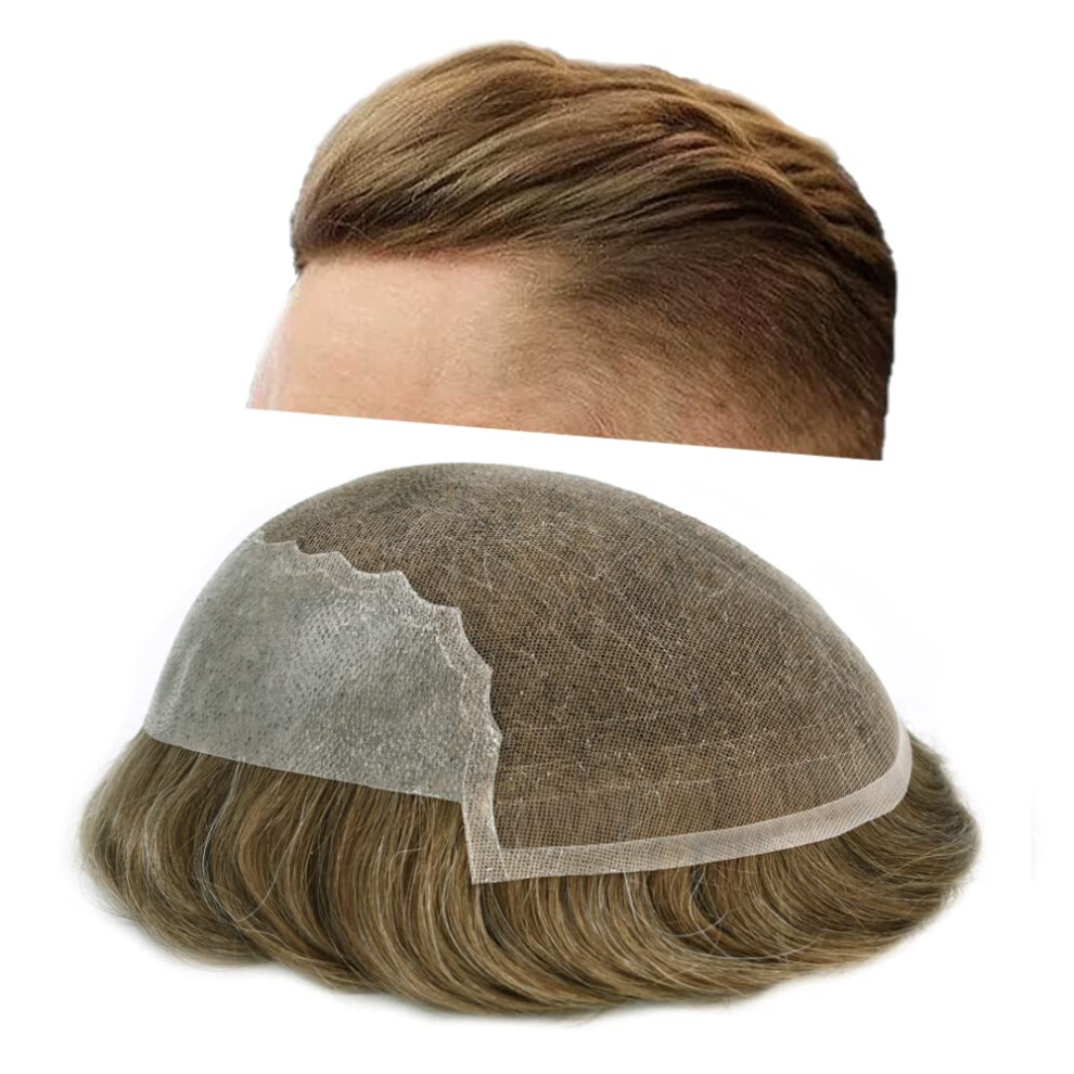 Hã¥R Undrer Sig Unisex Light Hair Wonders Toupee For Men Real Human Hair Replacement System Soft Swiss Lace Mens Toupee Hair Piece For Men Hair System7x9 100% To Medium Dens