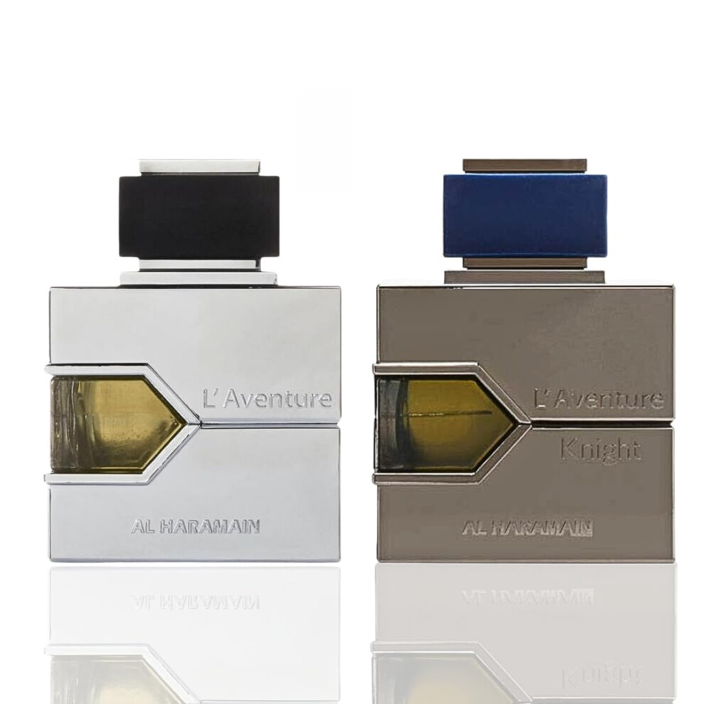 Al Haramain L'Aventure & L'Aventure Knight Eau de Parfum For Men  3.4 Ounce (Pack of 2)