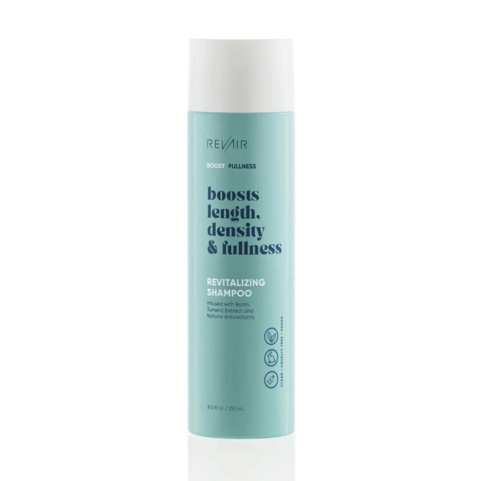 Revair Revitalizing Shampoo - Thickening Biotin Shampoo For Hair Growth Infused With Turmeric Extract - Strengthen Thinning Hair W/Sulfate-Free, Parab