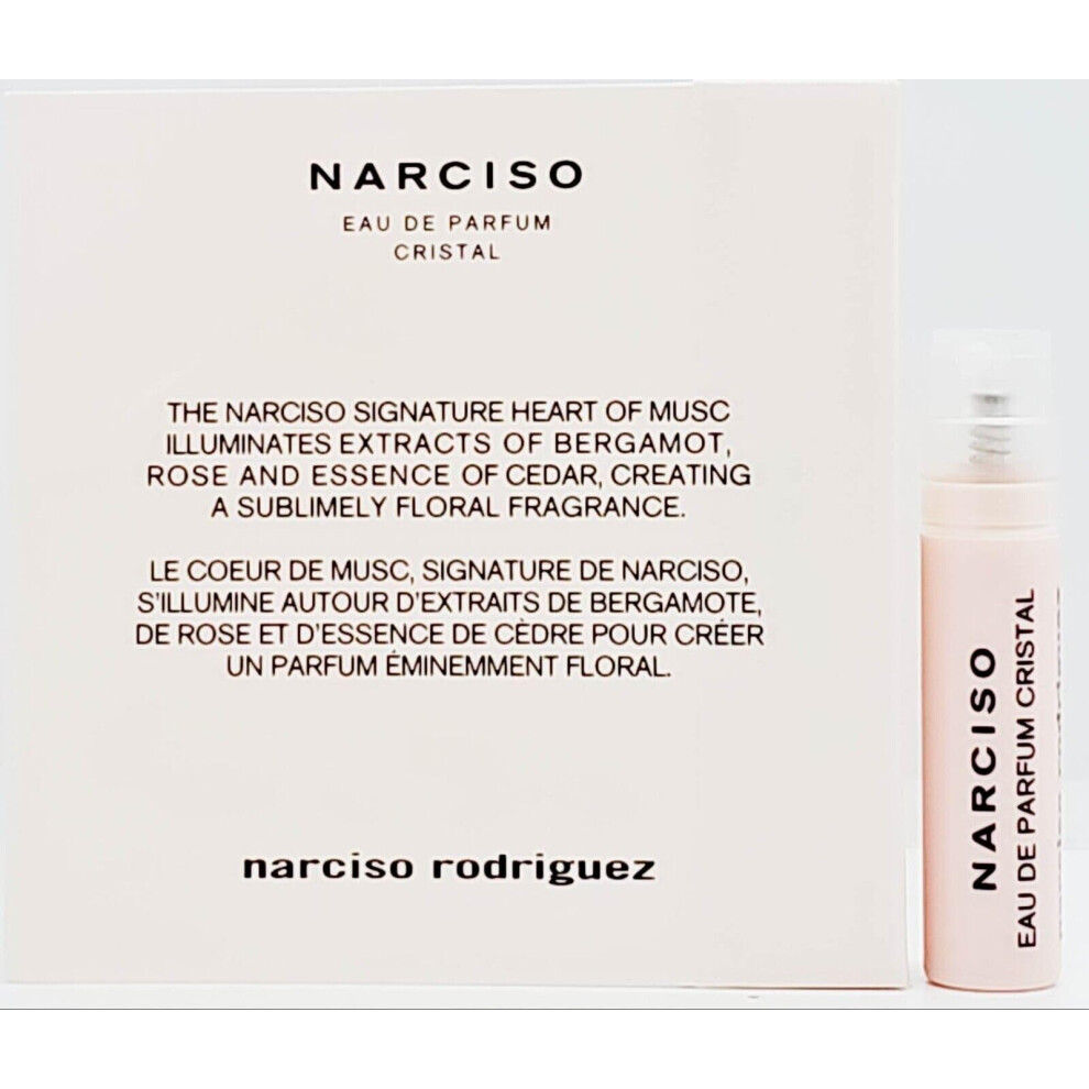 Narciso Rodriguez Cristal Eau de Parfum Women's Perfume Spray Sample Vial 0.02oz/0.8ml