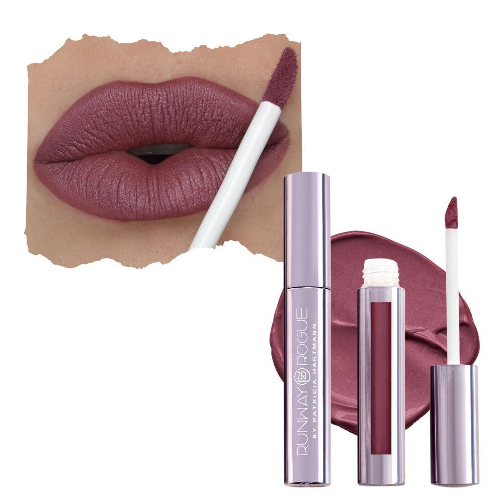 Dareb K Z Dr Hy Purple Runway Rogue Velvet Glam Liquid Lipstick Almost-Matte Rose Plum Lipstick On Stage