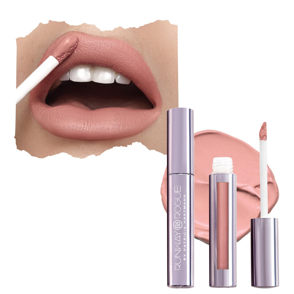Dareb K Z Dr Hy Runway Rogue Velvet Glam Liquid Lipstick, Almost-Matte Soft Nude Lipstick With A Touch Of Blush, Minimalist