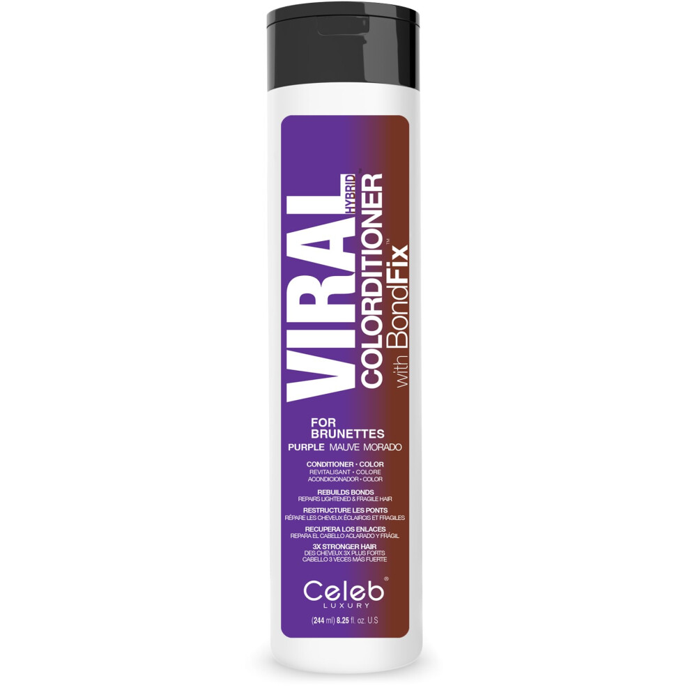 Apr   s-shampoing colorant violet de luxe Celeb pour brunes + Bondfix Bond Rebuilder, coloration semi-permanente, teinture capillaire v   g   talienne