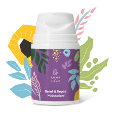 LUMA & LEAF Dry Skin Facial Moisturizer - Relief & Repair Skin Moisturizer for Eczema & Rosacea - Advanced Hydrating Cream with Niacinamide Shea But