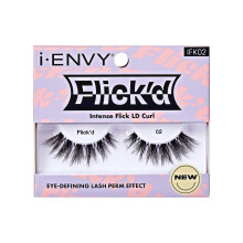 i-ENVY Falsche Wimpern, Flick'd D-Curl, Wimpernstreifen, Volumen, federnd, nat   rlich, durchsichtig, Band, Katzenauge, dramatisch, trendig, Verl   n