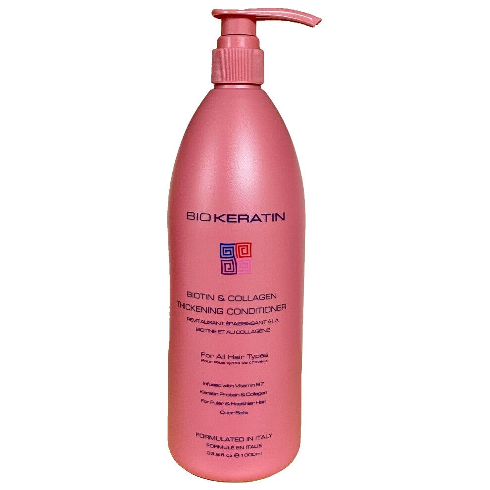 Bio Pureoils Bio Keratin Biotin & Collagen Thickening Conditioner 33.8 Fl.oz. (1000 Ml)