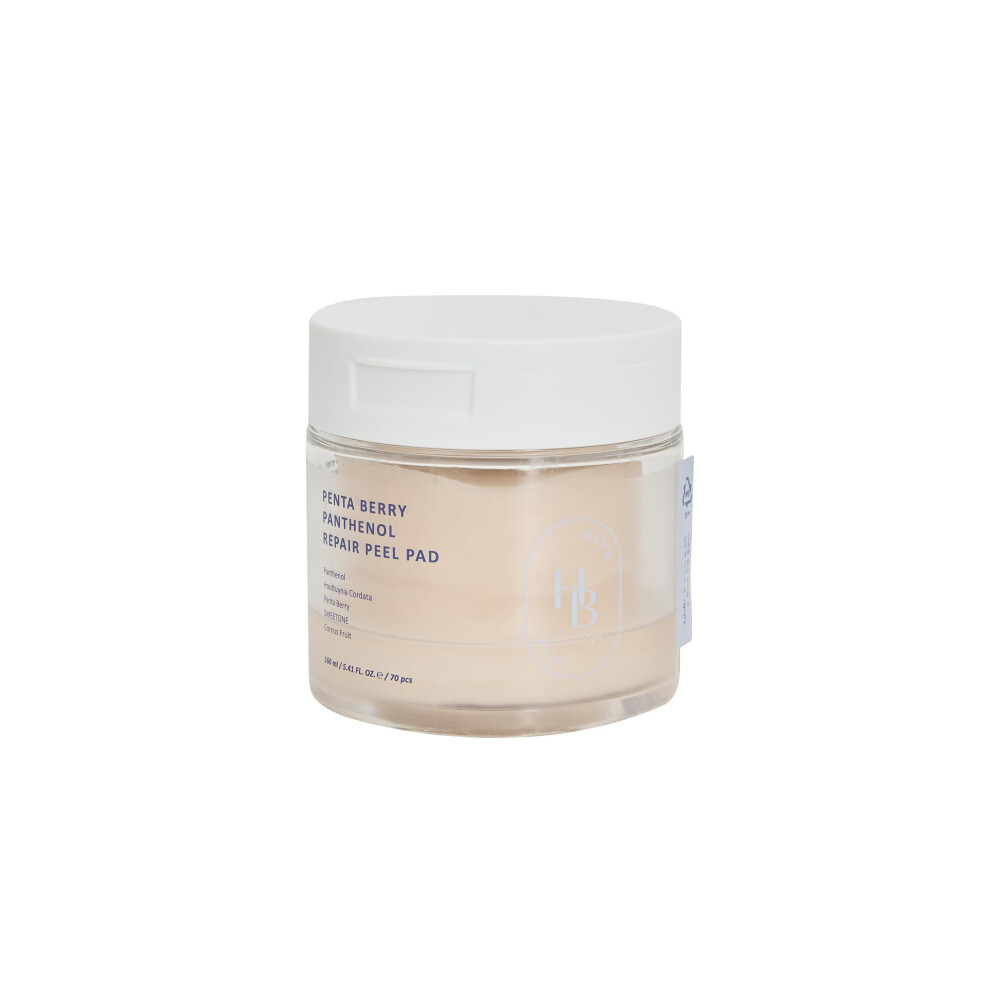 HEVEBLUE Penta Berry Panthenol Repair Peel Pad - 70 Pads  Vegan  Biodegradable  Toner Pad  Exfoliating  Refine Skin Texture  Strengthening Skin Barrie