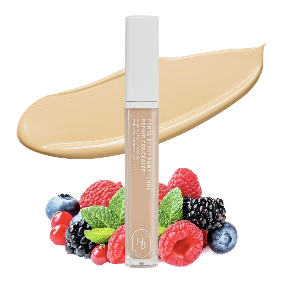 Heveblue Beige/Dark Penta Berry Panthenol Repair Concealer 22-23 - Lightweight Full Coverage Circles Acne And Blemishes Vegan Sensitive Skin K-Be