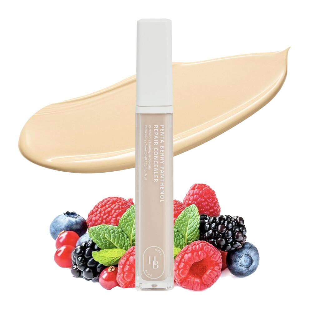 Heveblue Dark Penta Berry Panthenol Repair Concealer 17-21 Vanilla - Lightweight Full Coverage Circles Acne And Blemishes Vegan Sensitive Skin K
