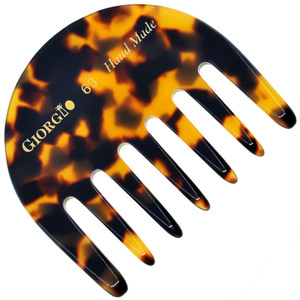 Giorgio G63 Wide Tooth Detangling Comb Pocket And Travel Comb For Thick Hair Hair Detangler For Wet And Dry Everyday Care - Handmade Saw-Cut And P