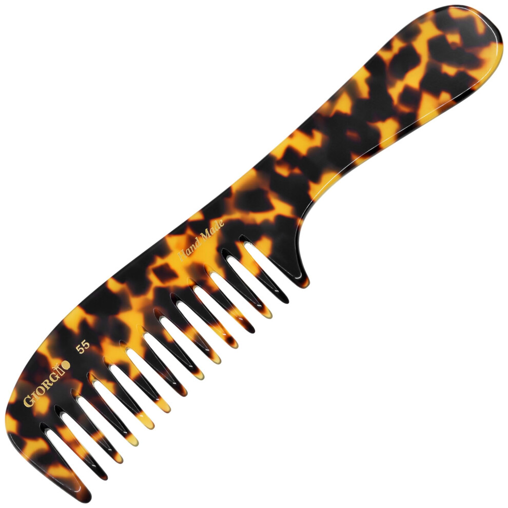 Giorgio G55 Wide Tooth Comb For Wet Hair Hair Comb For Thin To Medium Hair Handmade Detangler Hair Comb Hair Combs For Women And Men Large Tooth Co