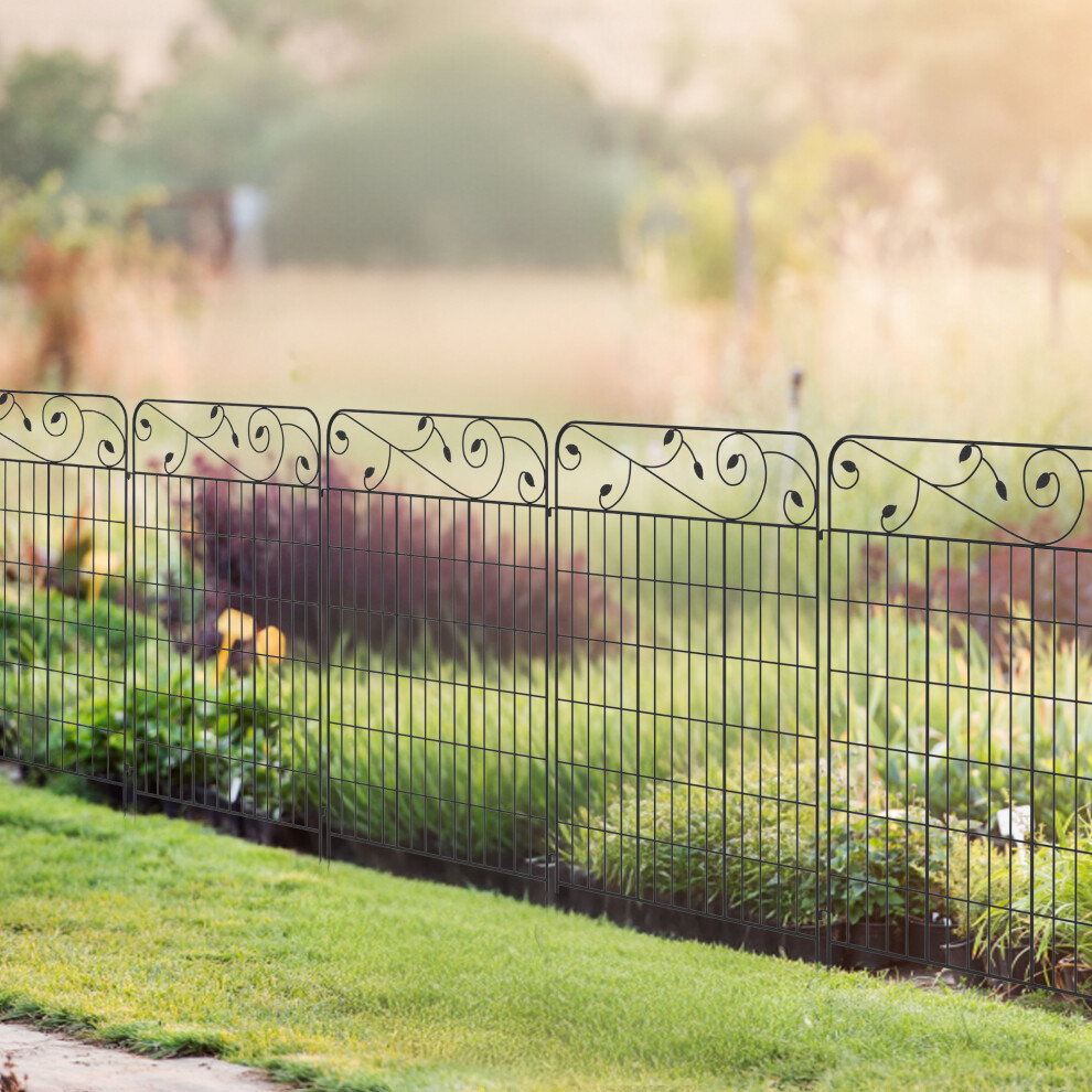 Outsunny Decorative Garden Fencing 4PCs 43in x 11.5ft Metal Border Edging