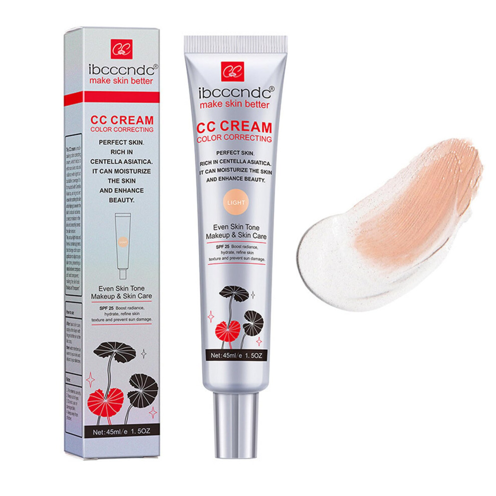 Meiplumlai Cream Color Correcting Cc With Centella Asiatica Multi-Purpose Skin Tone Adjusting Cc Concealer Full Coverage Spf 25 Sunscreen Moisturizing Pre