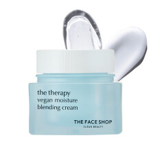 THE FACE SHOP The Therapy Vegan Moisture Blending Cream | Vegane Feuchtigkeitscreme | K hlend | Feuchtigkeitsspendend | Hautfreundlich | 2-in-1-Gel &