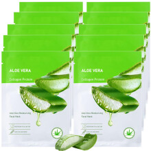 Aloe Vera Soothing Face Mask Hydrating Moisturizing Long Lasting Facial Sheet Mask for All Skin Types Soft Aloe Face Masks for Dry Skin Pack of 10