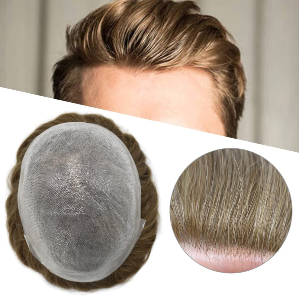 Singa Hã¥R Unisex Black,Brown Ultra Thin Skin Mens Toupee Human Hair System 0.06Mm Poly Pu Wigs Toupee For Men Hair Pieces Black Brown Blonde Gray Hair Replacement Hairpieces For M