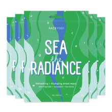 Facetory K Beauty Face Mask Hautpflege - See Die strahlende Blechmaske mit Peptiden und Seetangextrakt | Hydrates verjngt (5 Pack) (5 Pack)