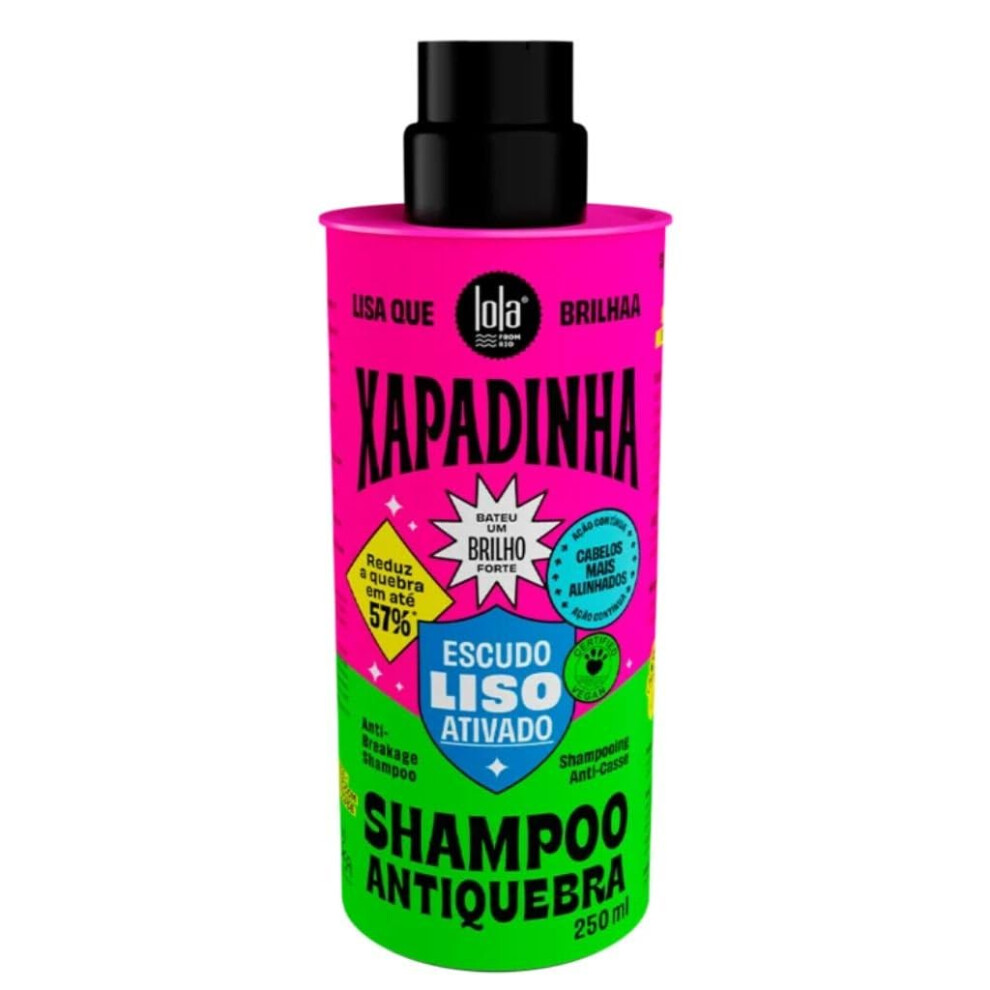 Lola Cosmetics Lola From Rio - Xapadinha - Anti-Breakage Shampoo For Straight Or Straightened Hair Thermal Protecton Fiber Alignment Shine Frizz Reduction 8.45 F