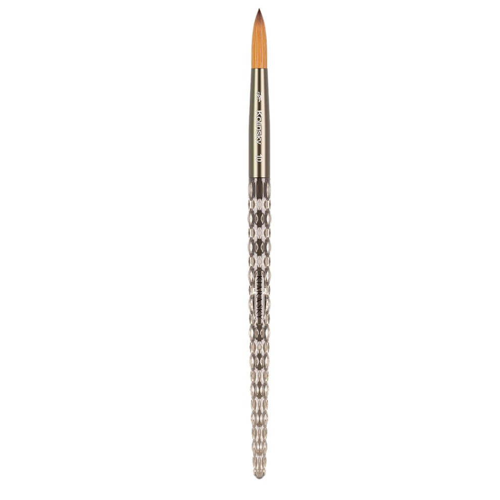Kiara Sky Black Crystal Acrylic Nail Brush - Professional Nail Tool - Nail Kolinsky Brush - 100% Kolinsky Hand Crafted Nail Tools - Long Lasting Nail