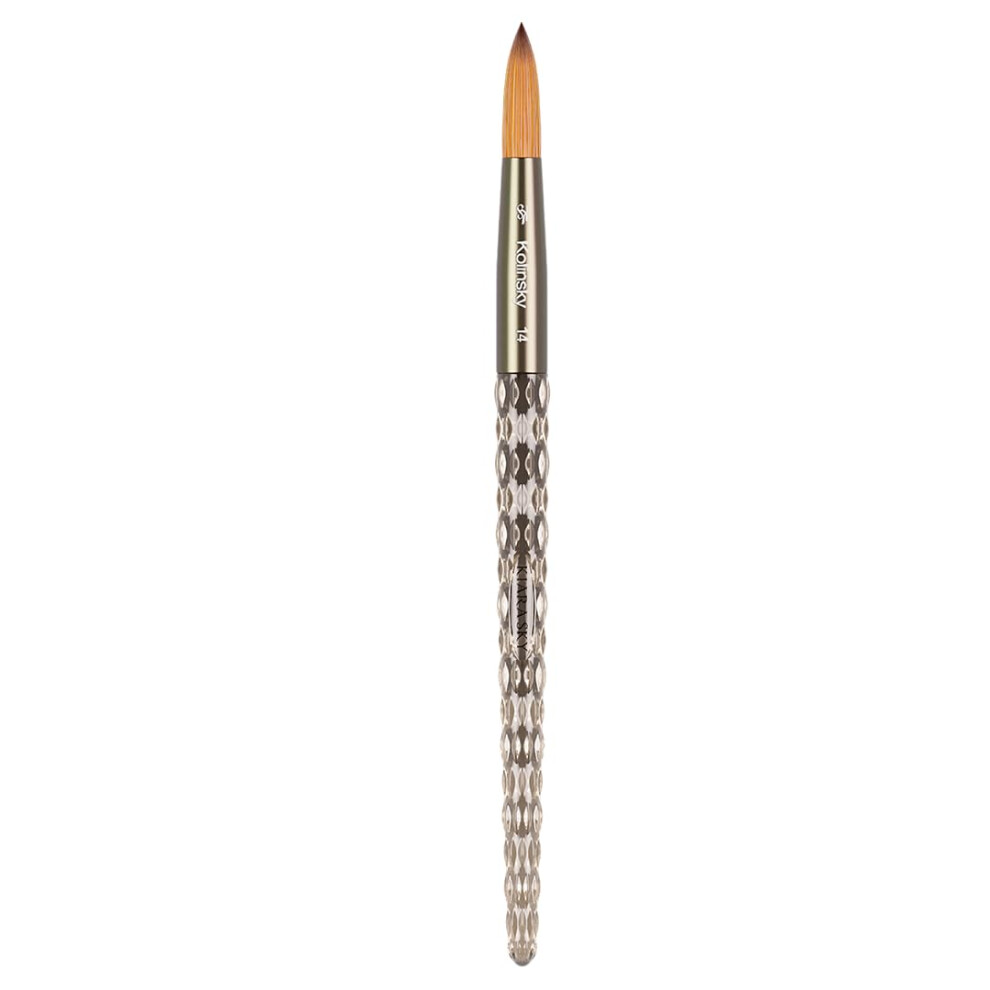 Kiara Sky Black Crystal Acrylic Nail Brush - Professional Nail Tool - Nail Kolinsky Brush - 100% Kolinsky Hand Crafted Nail Tools - Long Lasting Nail