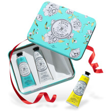 La Chatelaine Hand Cream Trio Tin Gift Set Natural Hand Lotion Made in France with 20% Organic Shea Butter Moisturizing (Gardenia White Grapefrui