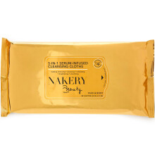 NAKERY Makeup Remover Wipes for Face - 5 in 1 Infused Makeup Wipes Remover - Gentle Face Wipes for Women Cleansing - Eye Makeup Remover Wipes for