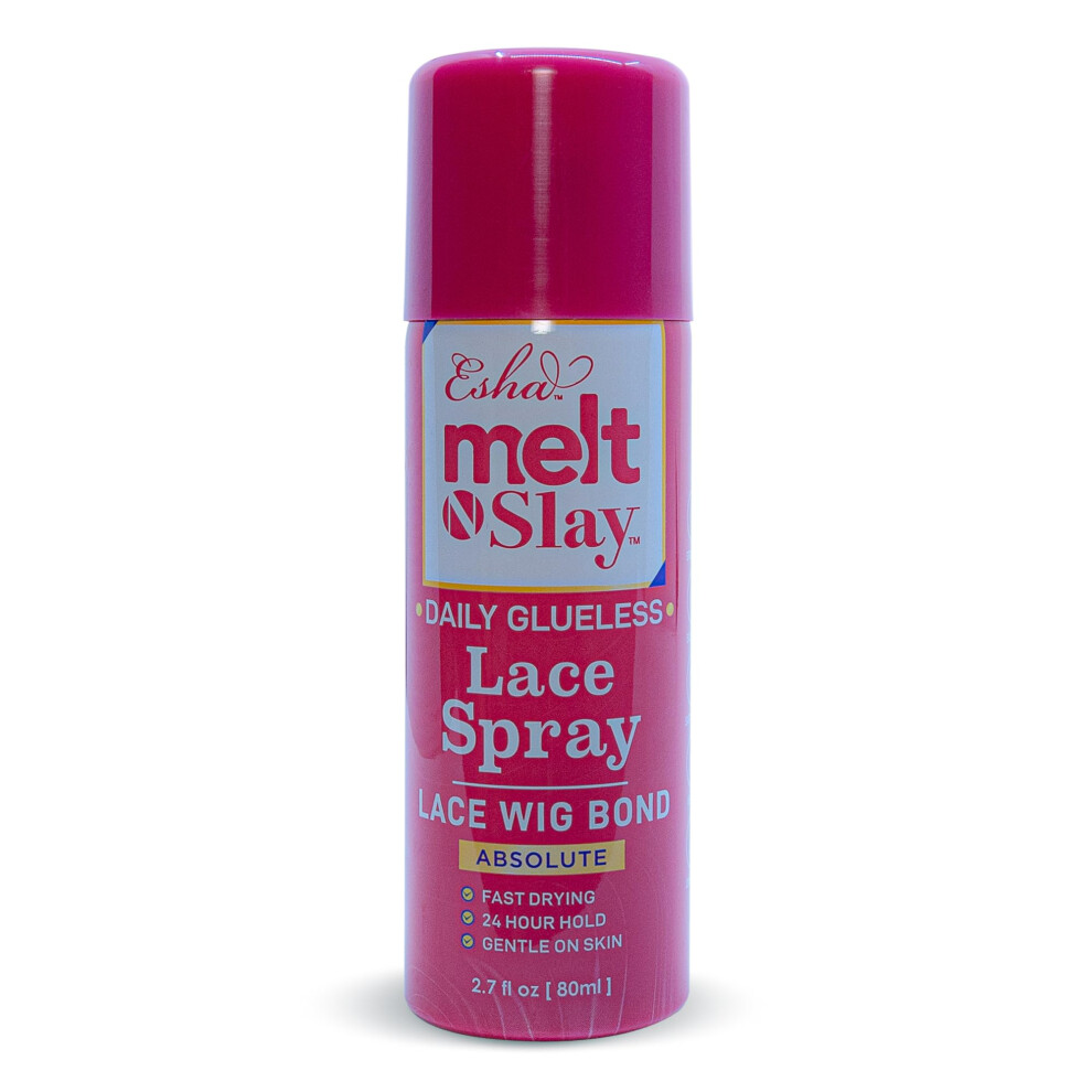 Esha Melt N Slay Glueless Lace Spray  Melting and Holding for Wigs  Lace Bond Adhesive Spray for Closure Wigs  Extensions  Strong  Natural Forming Hol