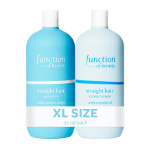 ampon a kondicionr pro rovn vlasy Function of Beauty Straight Hair 22 oz Sloen s kokosovou vodou a avokdovm olejem pro hydrataci a utesnen