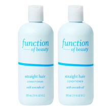 FUNCTION OF BEAUTY Straight Hair Conditioner 11 oz Each (2-Pack) - Formulated with Avocado Oil to Hydrate and Seal in Moisture Sulfate-Free Custom