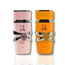 Lattafa fr kvinnor 2 delar Eau de Parfum presentset (Yara + Yara Tous) 3,4 ounce/100 ml vardera