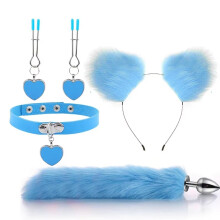 (style 16) Anal Sex Toys Fox Tail Butt Plug Sexy Plush Cat Ear Headband With Bells Necklace Set Massage Sex toys For Women Couples Cosplay