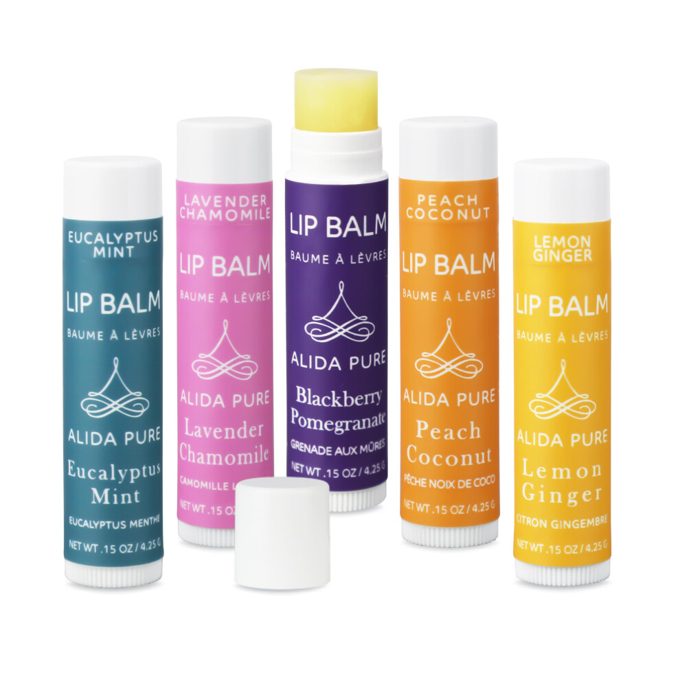 Pure + Simple Alida Pure Duet Lip Balm Collection Vegan Lip Balm Set Coconut Oil Free Avocado Oil Organic Jojoba Oil Vitamin E Oil Vegan Lip Oil Set For Dry
