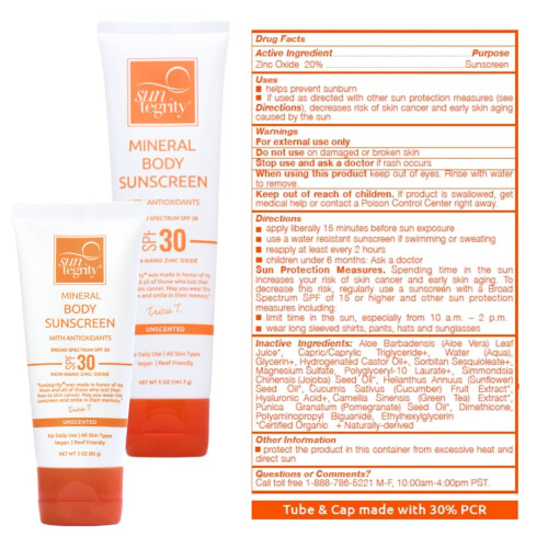 Suntegrity UPARFERT Mineralsk solcreme til krop - 5 oz. 2