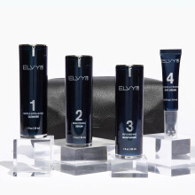 ELVY Lab Complete Men's Skincare Set | 4-Step Grooming Kit with Cleanser Vitamin C Serum Face Moisturizer & Eye Cream | Hydrating and Rejuvenating S