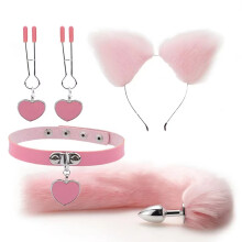 (style 8) Anal Sex Toys Fox Tail Butt Plug Sexy Plush Cat Ear Headband With Bells Necklace Set Massage Sex toys For Women Couples Cosplay