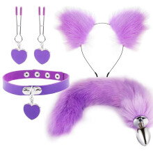 (style 5) Anal Sex Toys Fox Tail Butt Plug Sexy Plush Cat Ear Headband With Bells Necklace Set Massage Sex toys For Women Couples Cosplay