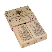 Wavertree & London Duo Gift Box (2 Bars) - 7oz Lemon Myrtle Orange Blossom and Vanilla Cedarwood Scented Triple Milled Natural Soap Bars - Pure