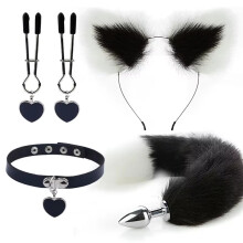 (style 24) Anal Sex Toys Fox Tail Butt Plug Sexy Plush Cat Ear Headband With Bells Necklace Set Massage Sex toys For Women Couples Cosplay