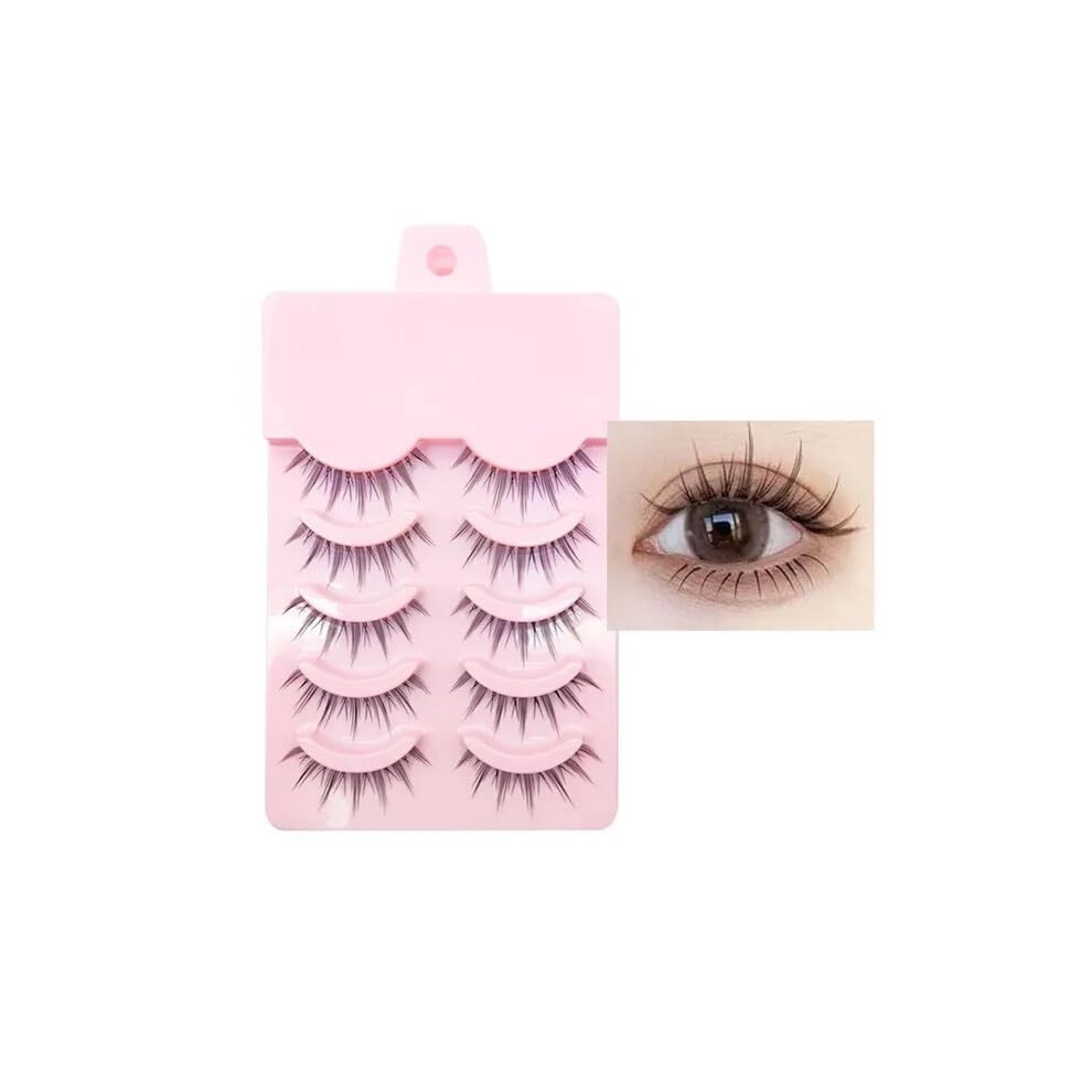 Dx Grandway Anime Lashes Korean Japanese Look Like Asian Natural Look False Eyelashes Manga Lashes Mink Wispy Fluffy Spiky 3D Volume Eyelashes Pack Cosplay Fake E