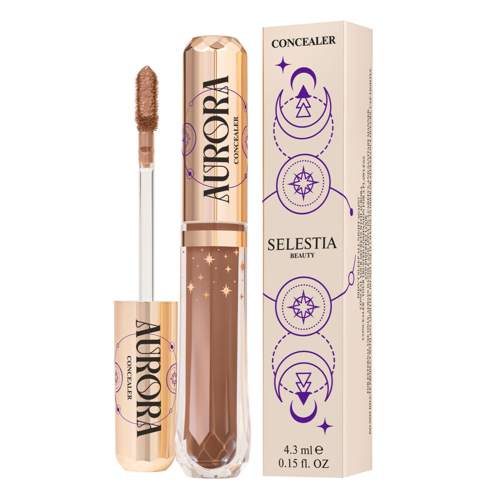 SELESTIA BEAUTY ?oncealer Makeup - Anti-cernes longue tenue et estompable - Fini impeccable - 0,15 fl oz (caramel)