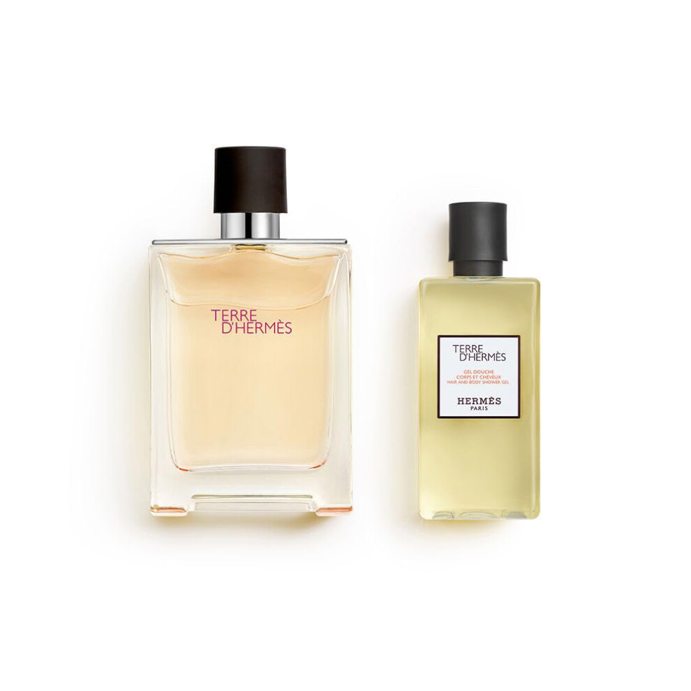 HERMES Terre D'Hermes 2-Piece set for Men (3.4 Ounce Eau de Toilette Spray + 2.7 Ounce Hair and Body Shower Gel)
