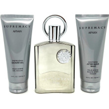 Afnan Supremacy Silver 3-delat set fr mn (3,4 Oz Eau De Parfum Spray + Body Lotion + Shower Gel)