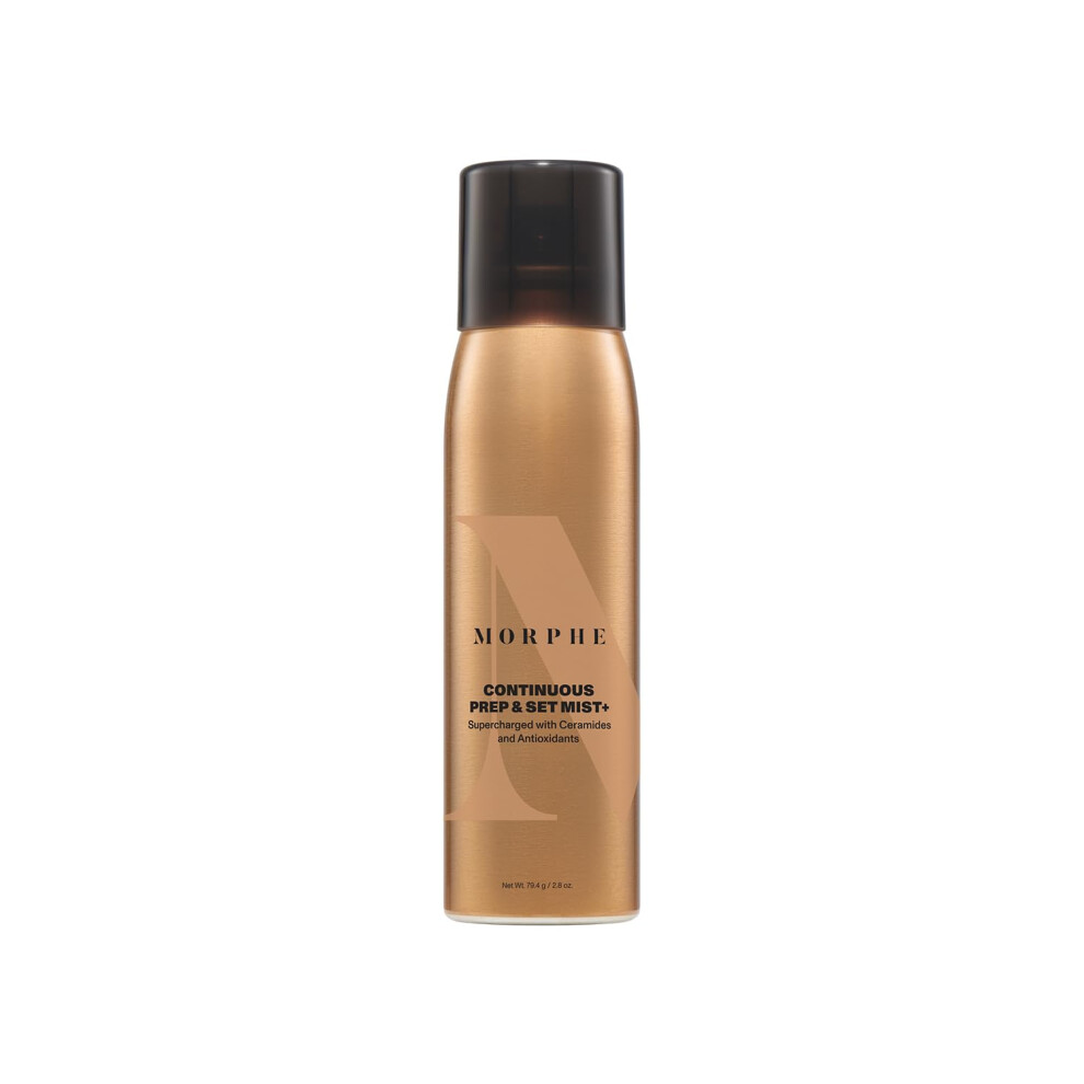 Morphe Continuous Prep & Set Face Mist - Hydrating Setting Spray for Makeup & Skin Prep - Enriched with Ceramides and Antioxidants for a Radiant Finis