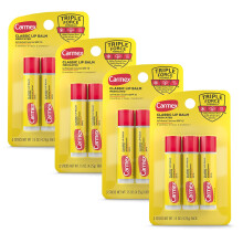 Carmex Classic Medicated Lip Balm Sticks  Lip Moisturizer for Chapped Lips  12 Count (4 Packs of 3)
