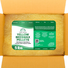Yellow Beeswax Pellets 5lb, 100% Pure, Natural, Cosmetic Grade, Organic, Bees Wax Pastilles, Triple Filtered, Great For Candle Making, Soaps, Food Wra