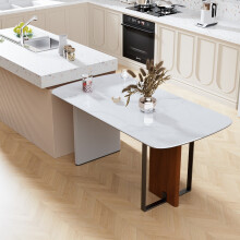 Rectangle Dining Table Sintered Stone Glass-top Dinner Table Seats
