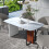 Rectangle Dining Table Sintered Stone Glass-top Dinner Table Seats 3
