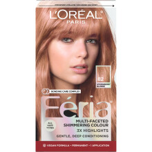 L'Oreal Paris Feria Multifacetterad skimrande permanent hårfärg Högintensitet Hårfärg för 3x Höjdpunkter 82 Strawberry Blonde 1 Hair Dye Kit