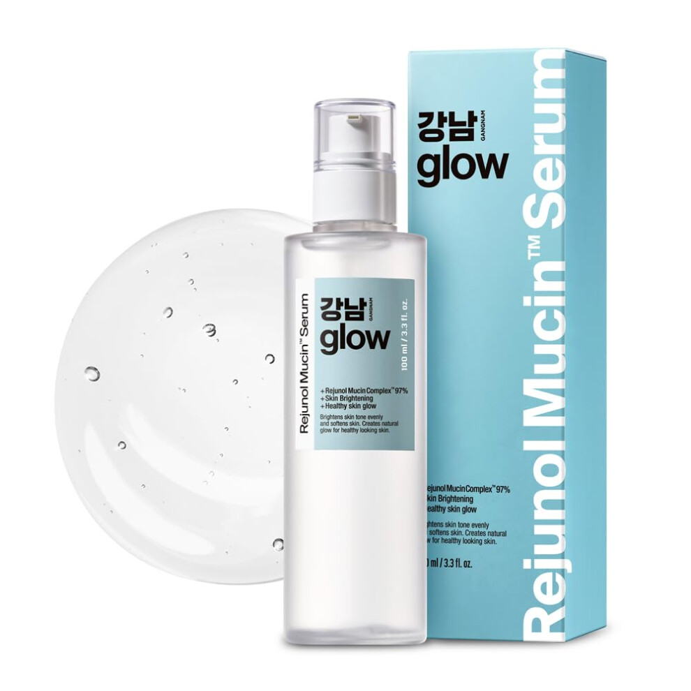 Gangnam Glow Rejunol Mucin Serum 3.3Floz - 97% Snail Mucin Serum I Panthenol I Niacinamide Serum For Face I Korean Skin Care Product I Face Exfoliator